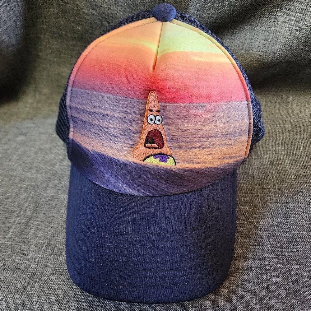 Men's SpongeBob Squarepants Patrick In The Ocean Blue Snapback Baseball Cap Hat